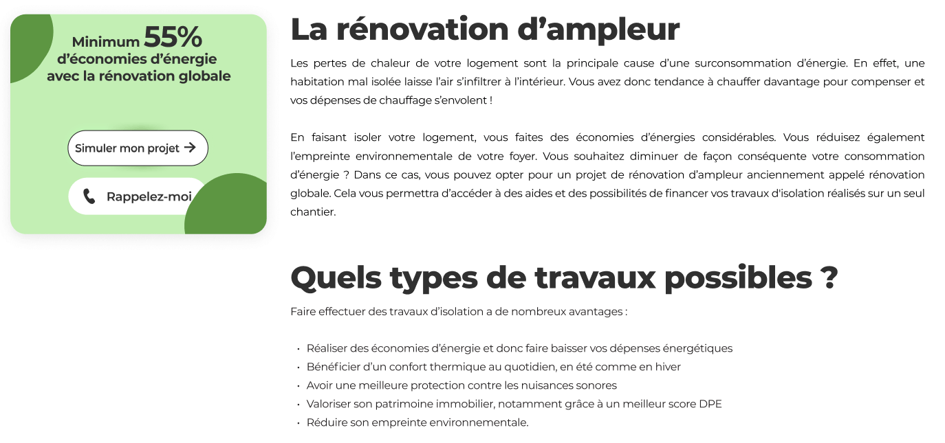 La rénovation d'ampleur