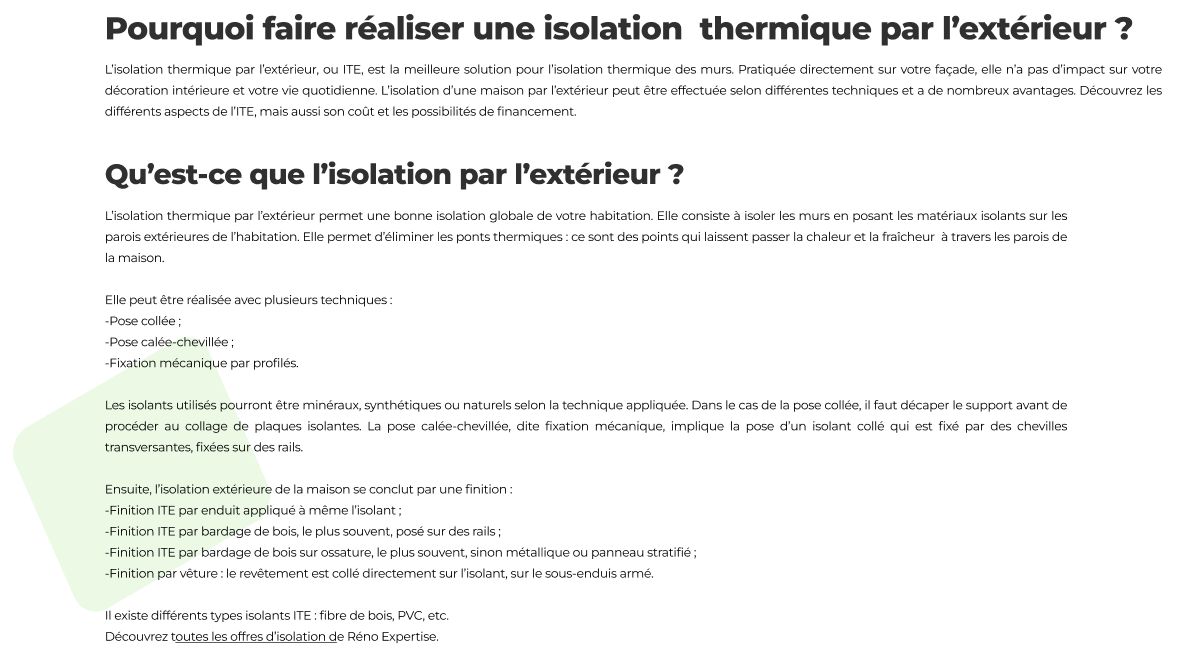 Pourquoi faire réaliser une isolation thermique par l’extérieur ?