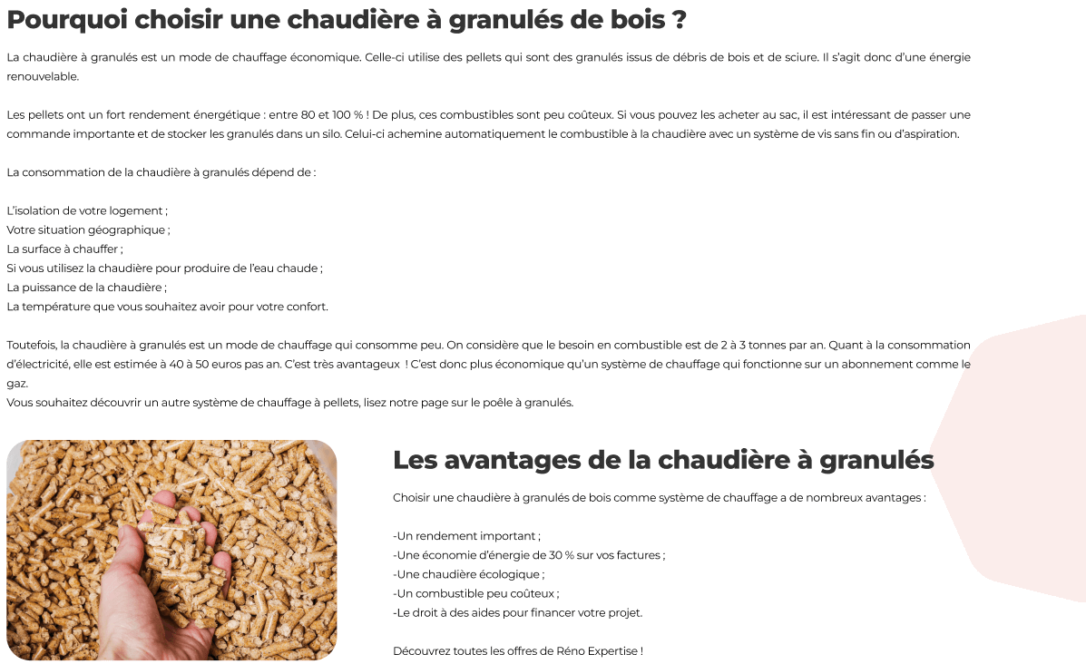 Les avantages de la chaudière à granulés