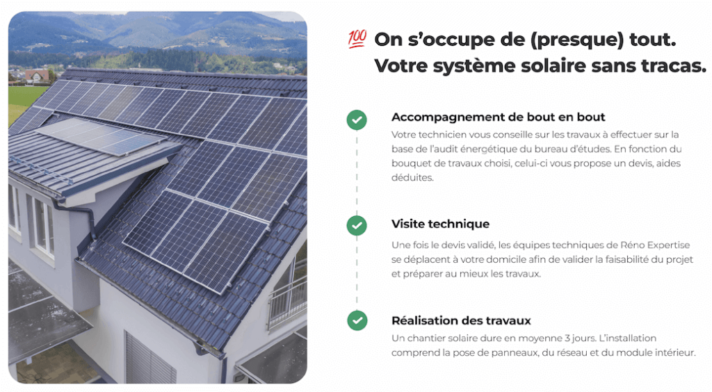 On s'occupe de presque tout. Votre système solaire sans tracas.