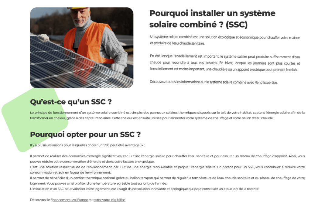 Pourquoi installer un système solaire combiné ? SSC